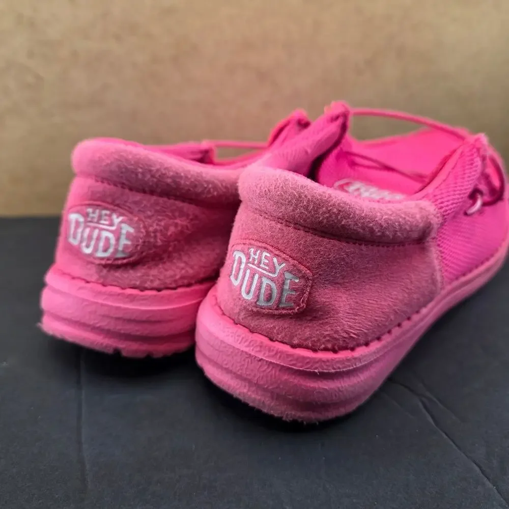 Hey Dude Wally Funk Mono vibrant electric pink color Size 4